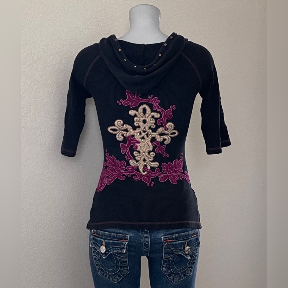 Soul Revival Embroidered Waffle Top